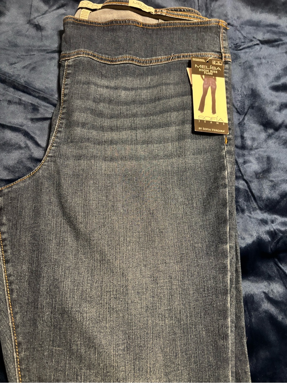 NWT Sofia Jeans By Sofia Vergara Melisa High Rise Flare Jeans Size 20 Blue Stret